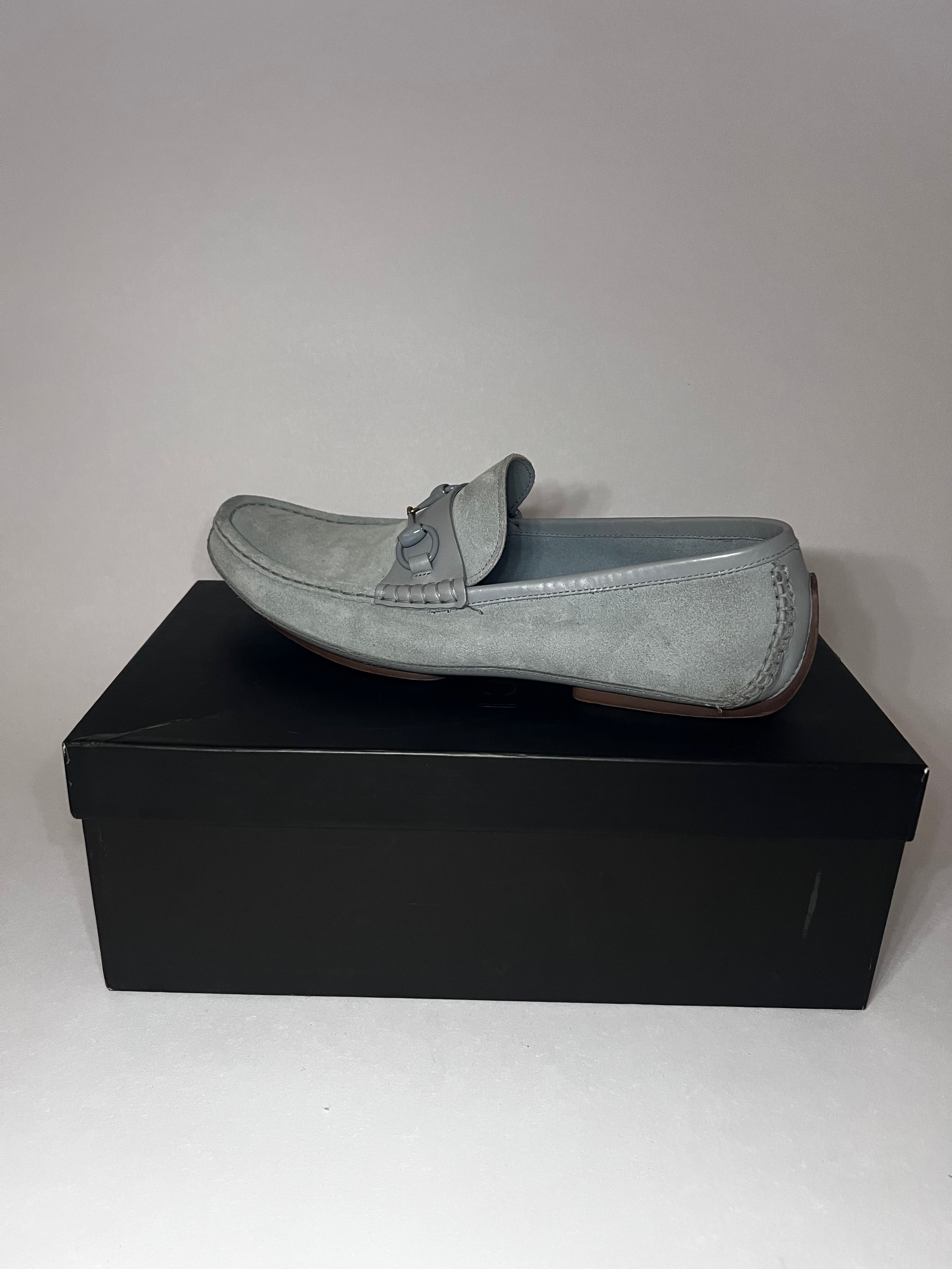 Gucci Loafer aus Wildleder – Türkis (Gr. 43½)