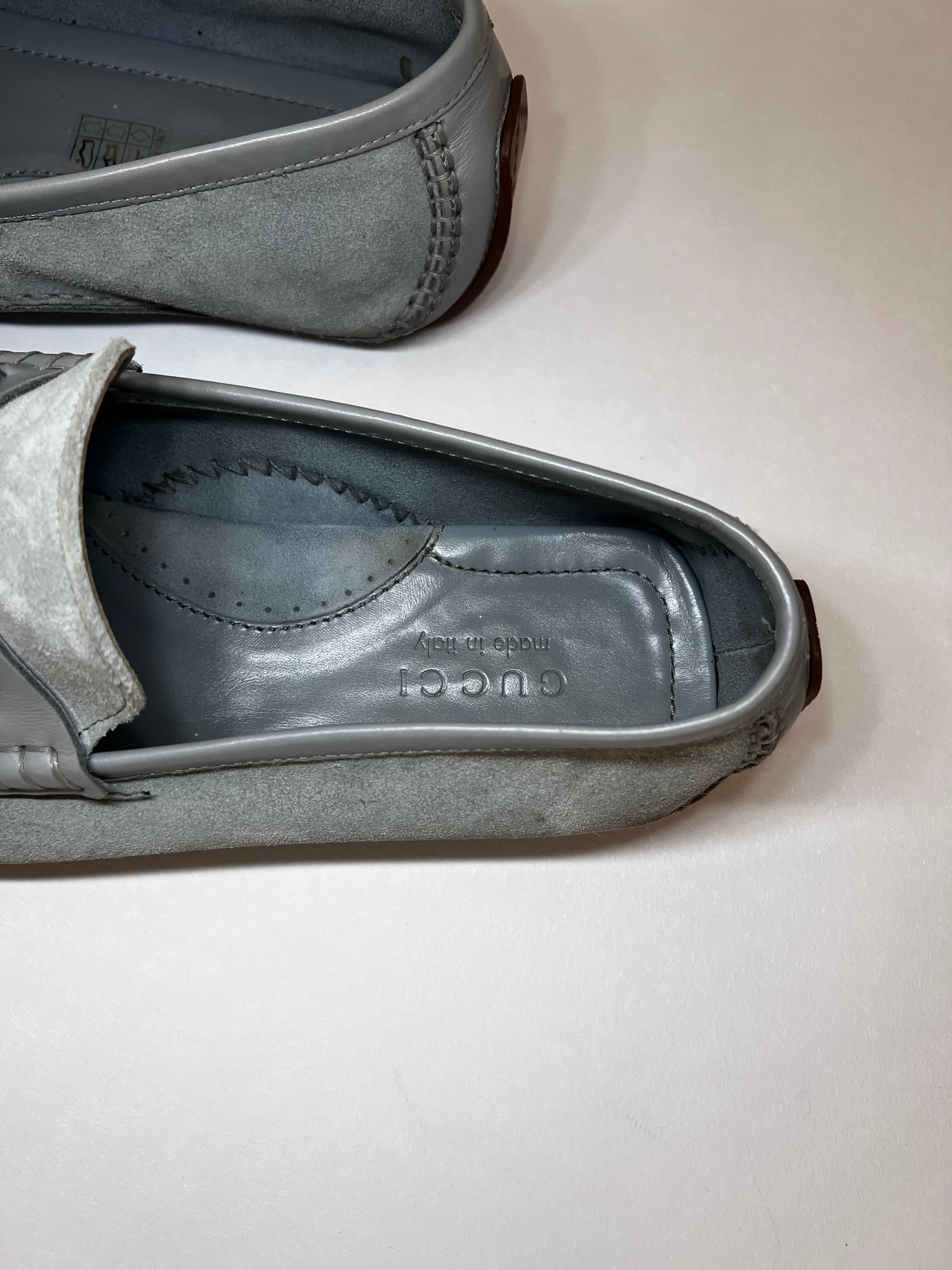 Gucci Loafer aus Wildleder – Türkis (Gr. 43½)