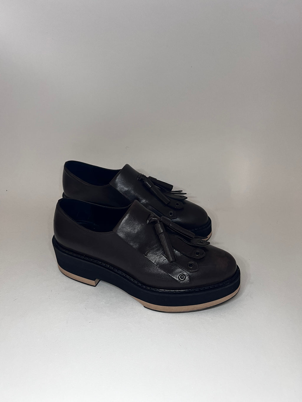 Madeleine Leder-Loafer mit Fransen – Größe 38