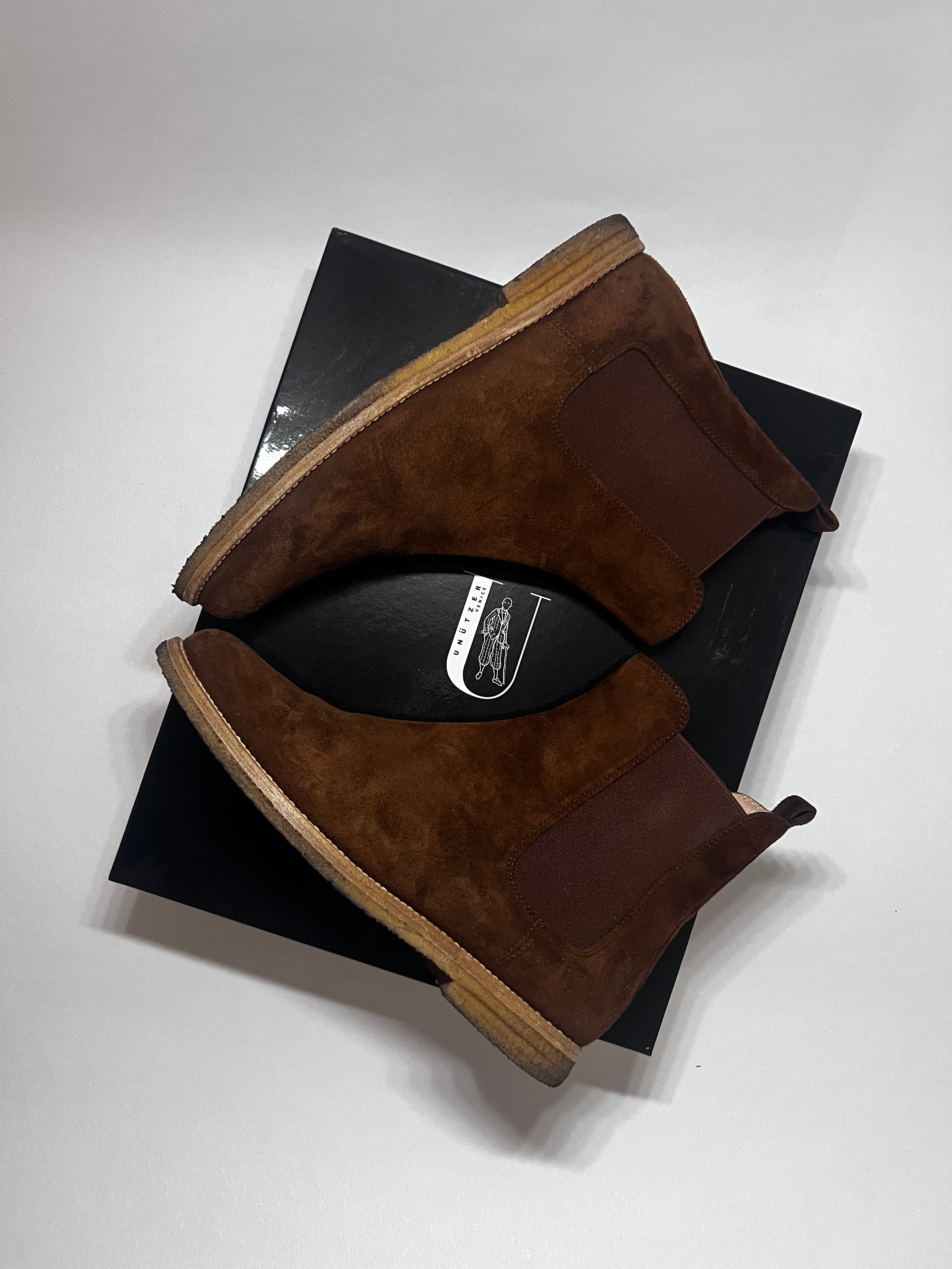 Unützer Chelsea Boots – braunes Wildleder, Größe 38,5