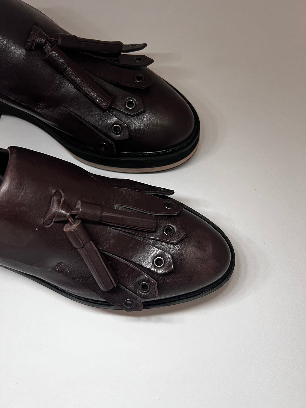 Madeleine Leder-Loafer mit Fransen – Größe 38