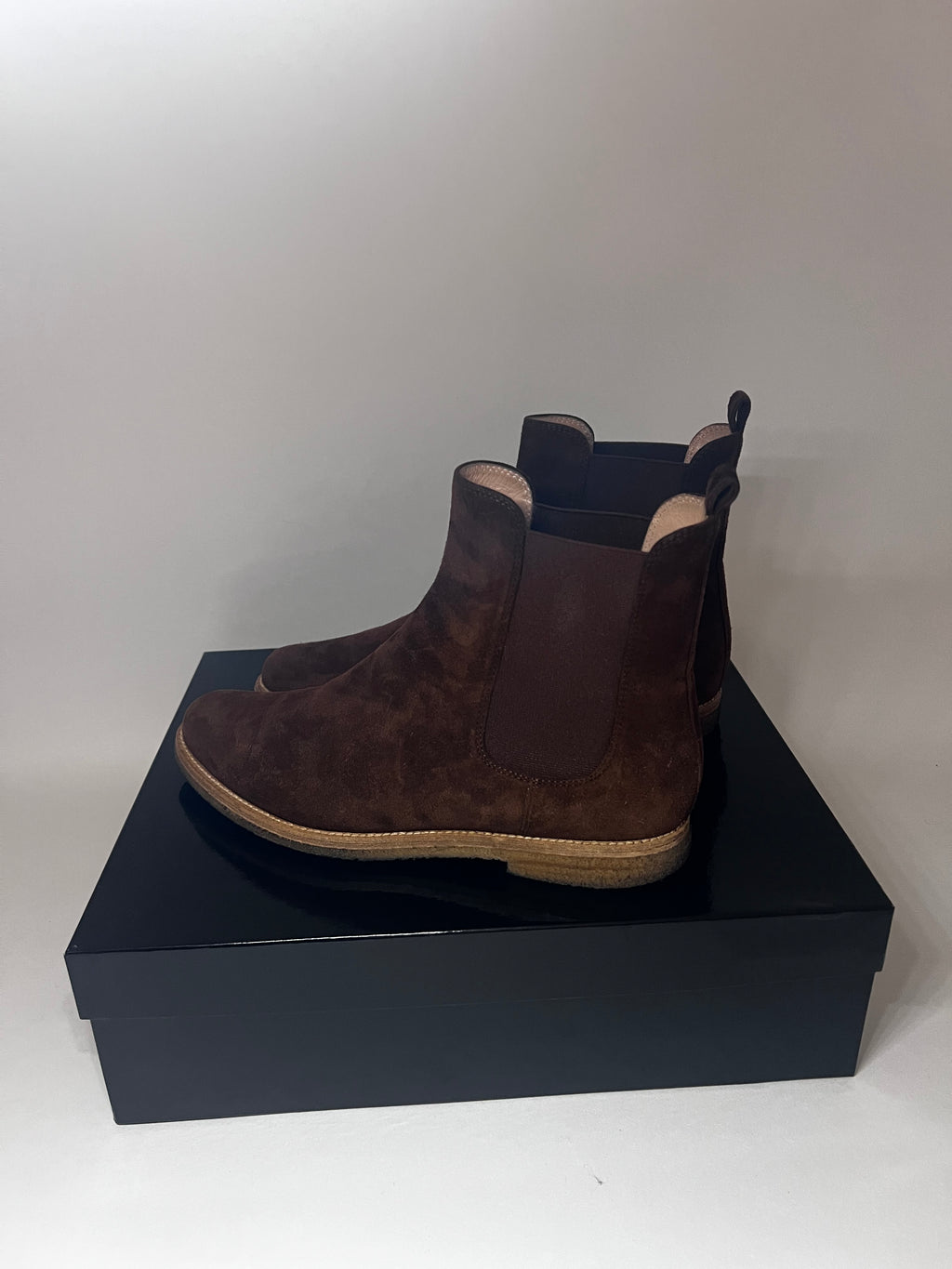Unützer Chelsea Boots – braunes Wildleder, Größe 38,5