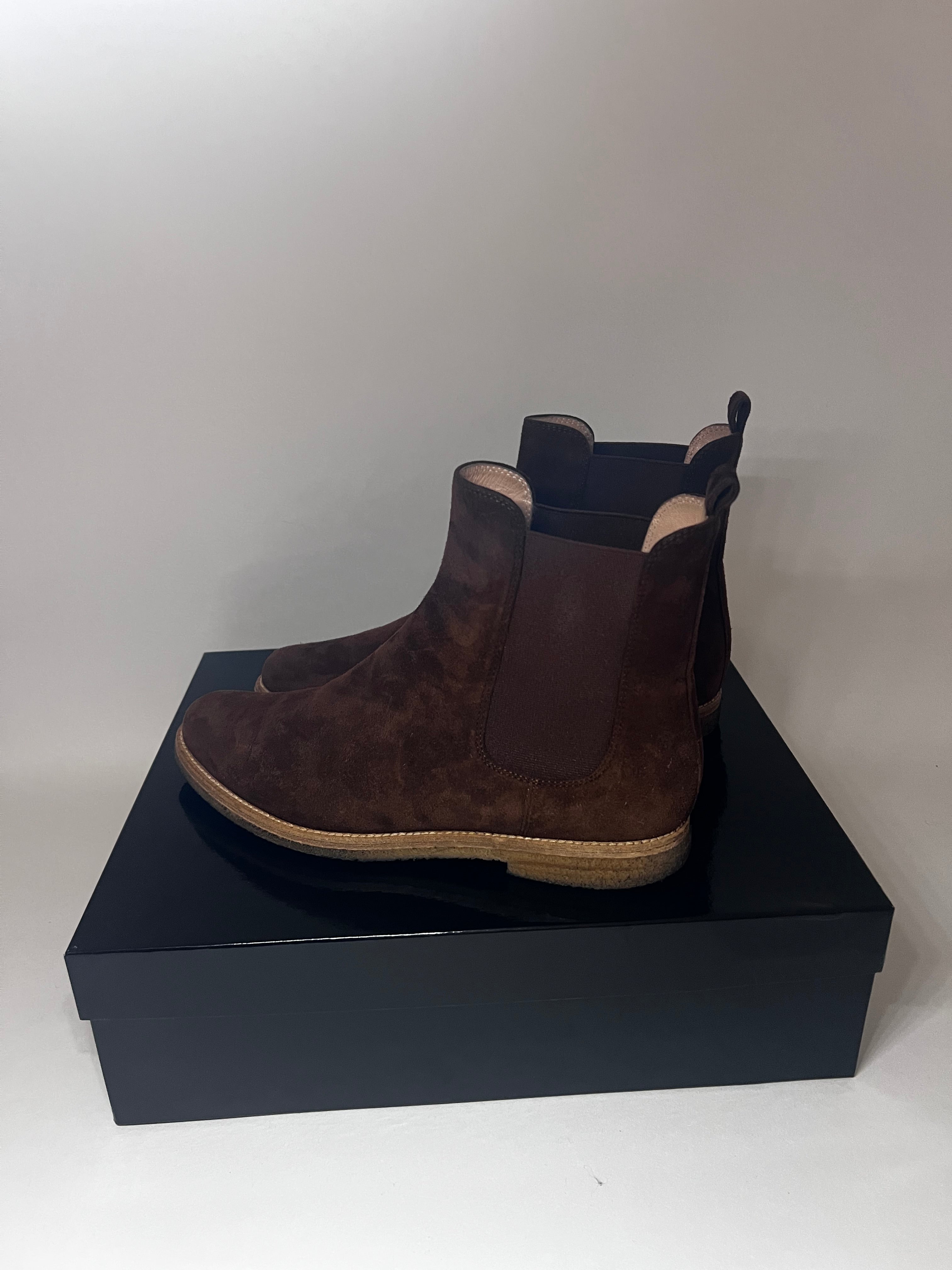Unützer Chelsea Boots – braunes Wildleder, Größe 38,5