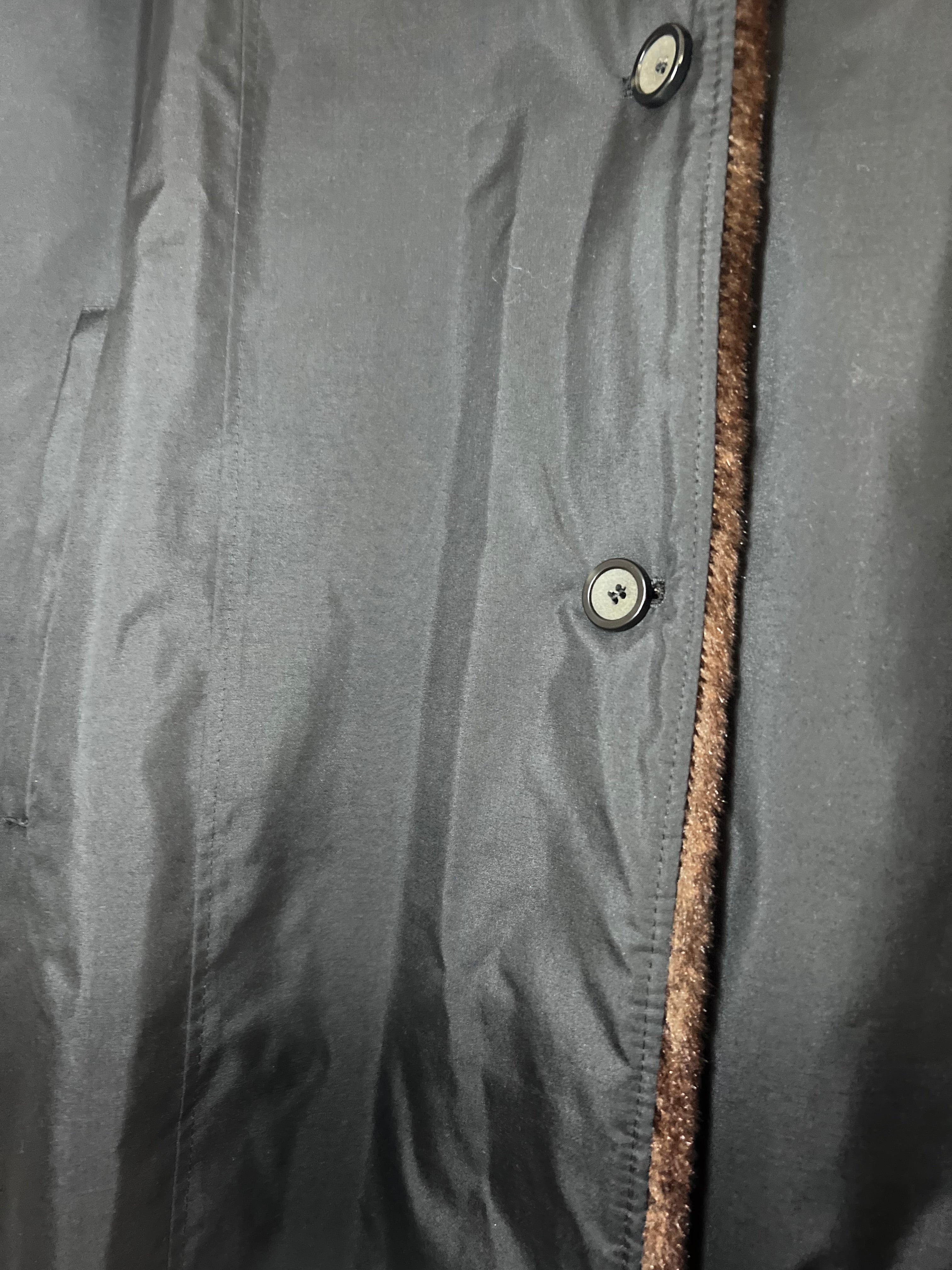 Fuchs Schmitt Mantel mit Fellbesatz – Größe L