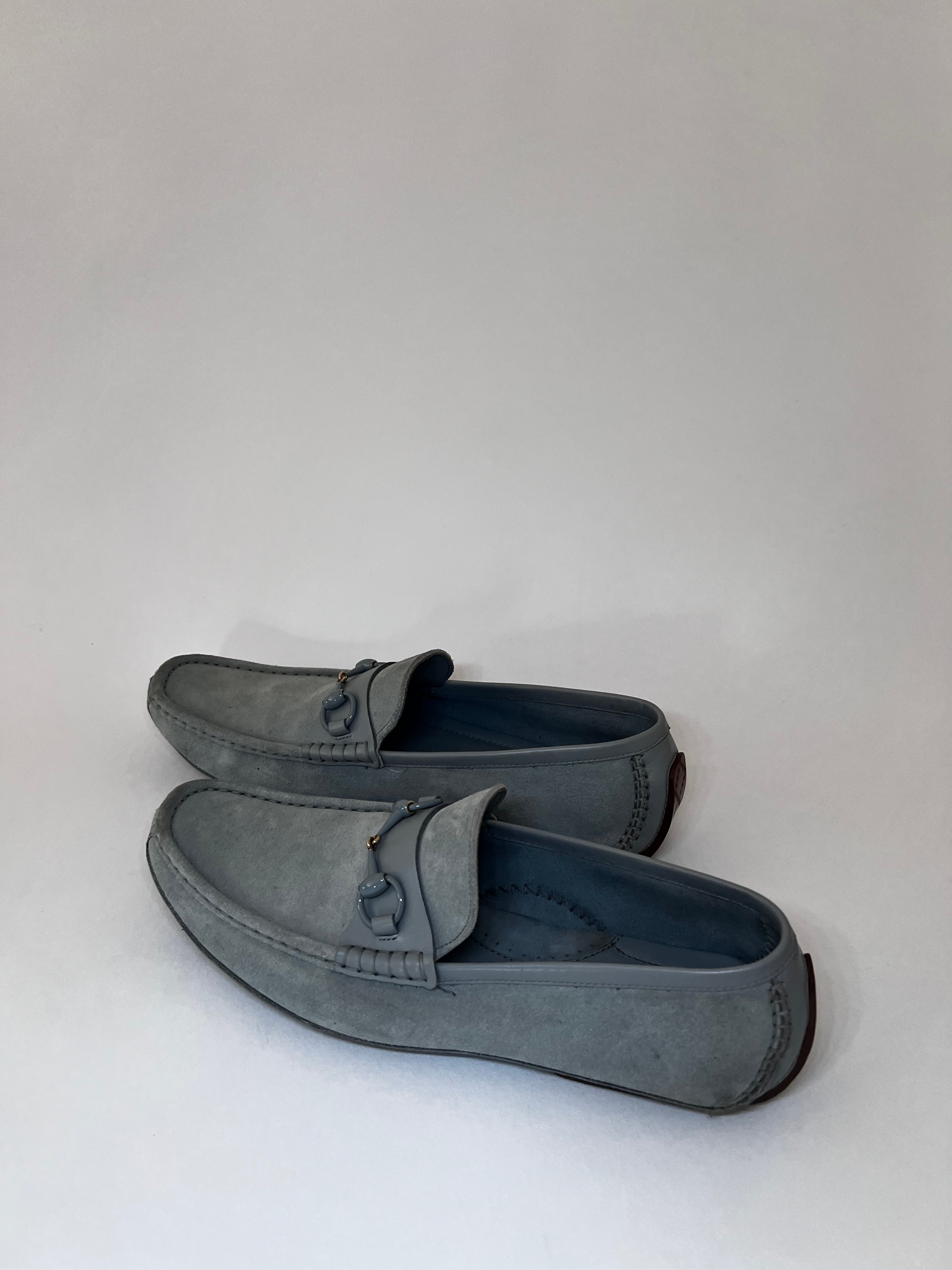 Gucci Loafer aus Wildleder – Türkis (Gr. 43½)