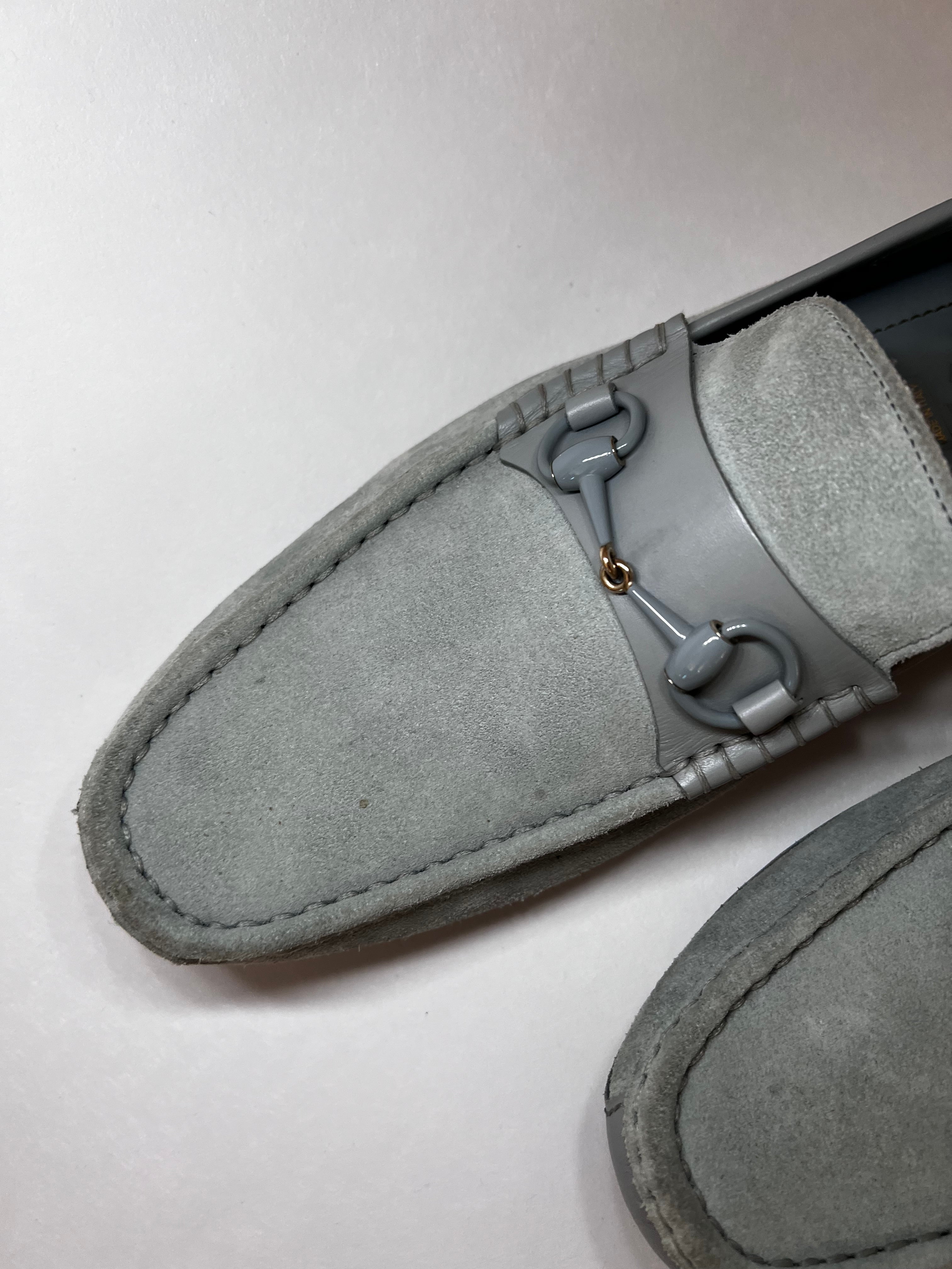 Gucci Loafer aus Wildleder – Türkis (Gr. 43½)