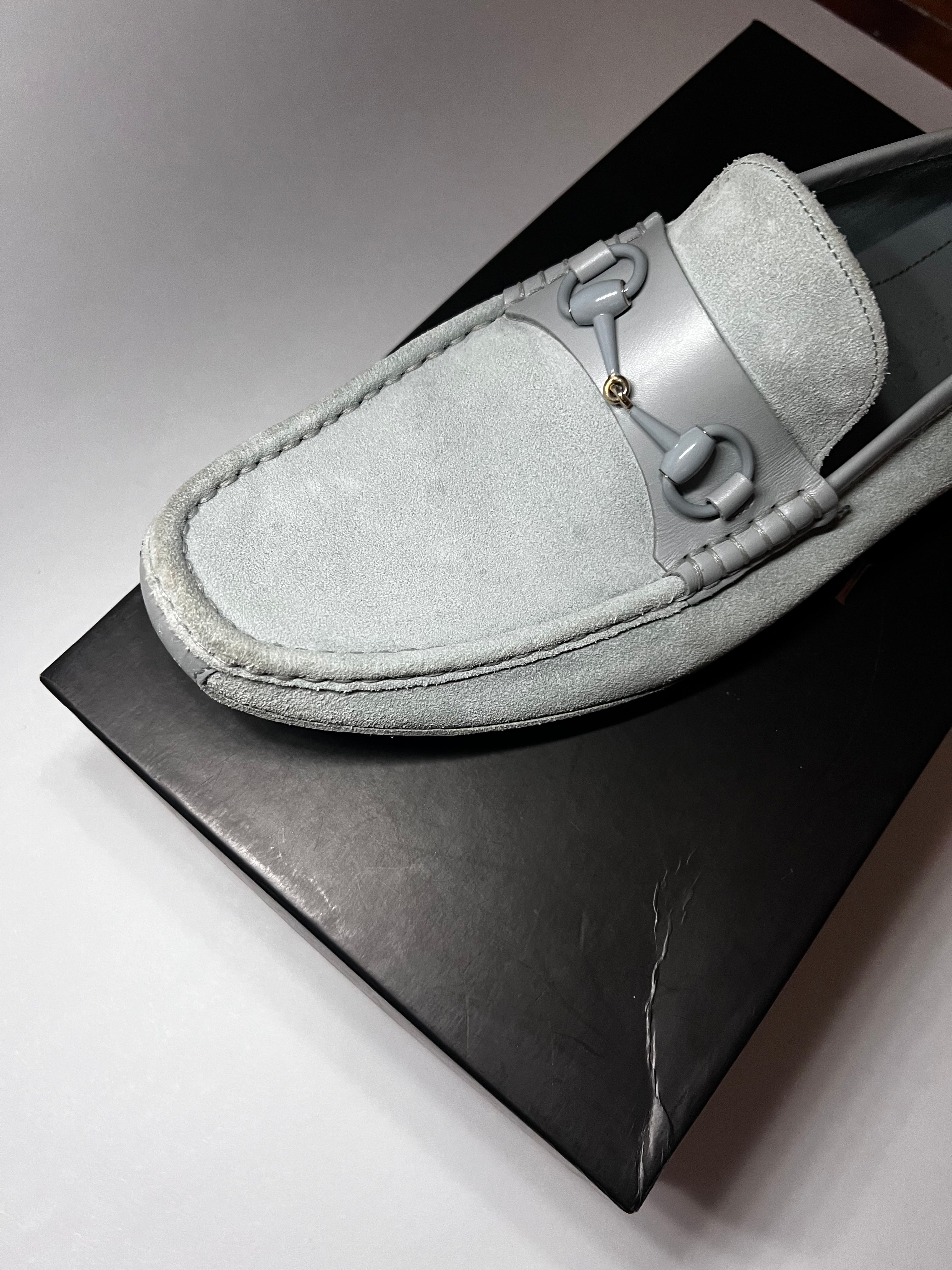 Gucci Loafer aus Wildleder – Türkis (Gr. 43½)